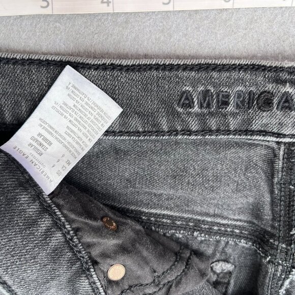 American Eagle Jeans Womens 6 Distressed Mom Jeans Black Pants Denim - Picture 7 of 7